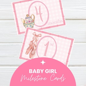 Cartes jalons bébé fille