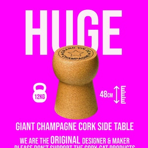 Giant Champagne Cork Side Table made from 100% natural cork from Portugal