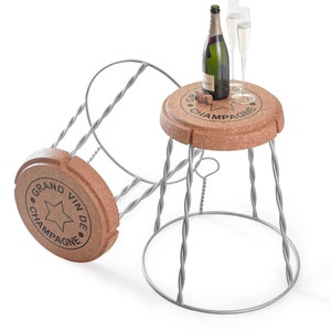 XL Champagne Cork Wire Cage Stool/Side Table, CUSTOMISE 4 FREE image 2