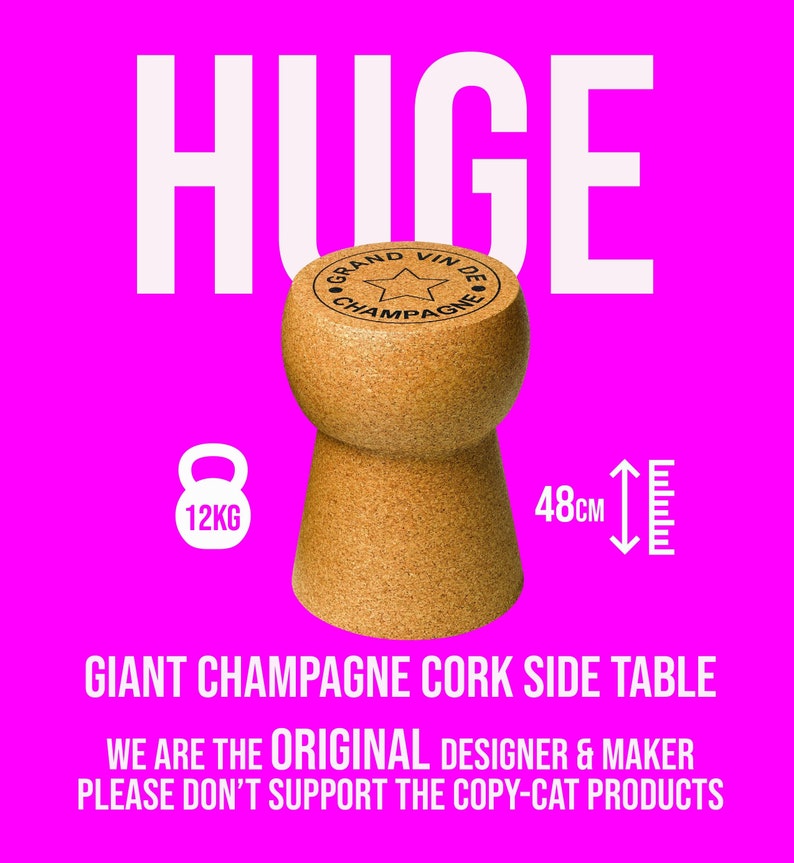 Giant Champagne Cork Side Table made from 100% natural cork from Portugal