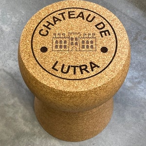 This is an example of a personalised XL Champagne Cork Side Table