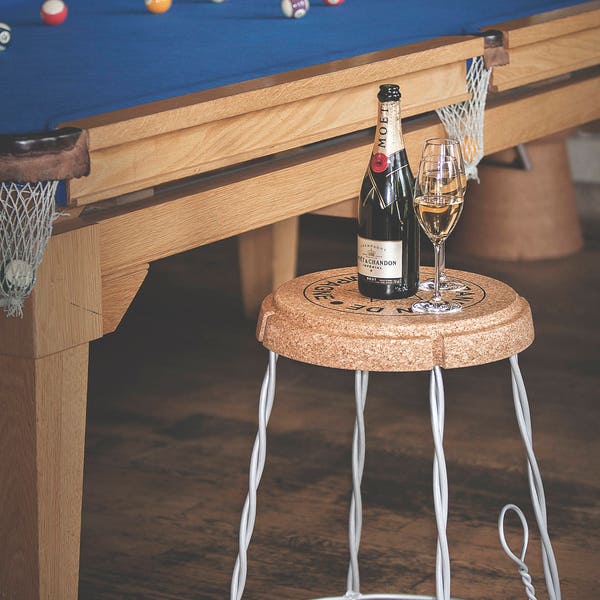 XL Champagne Cork Wire Cage Stool/Side Table, Customise4free