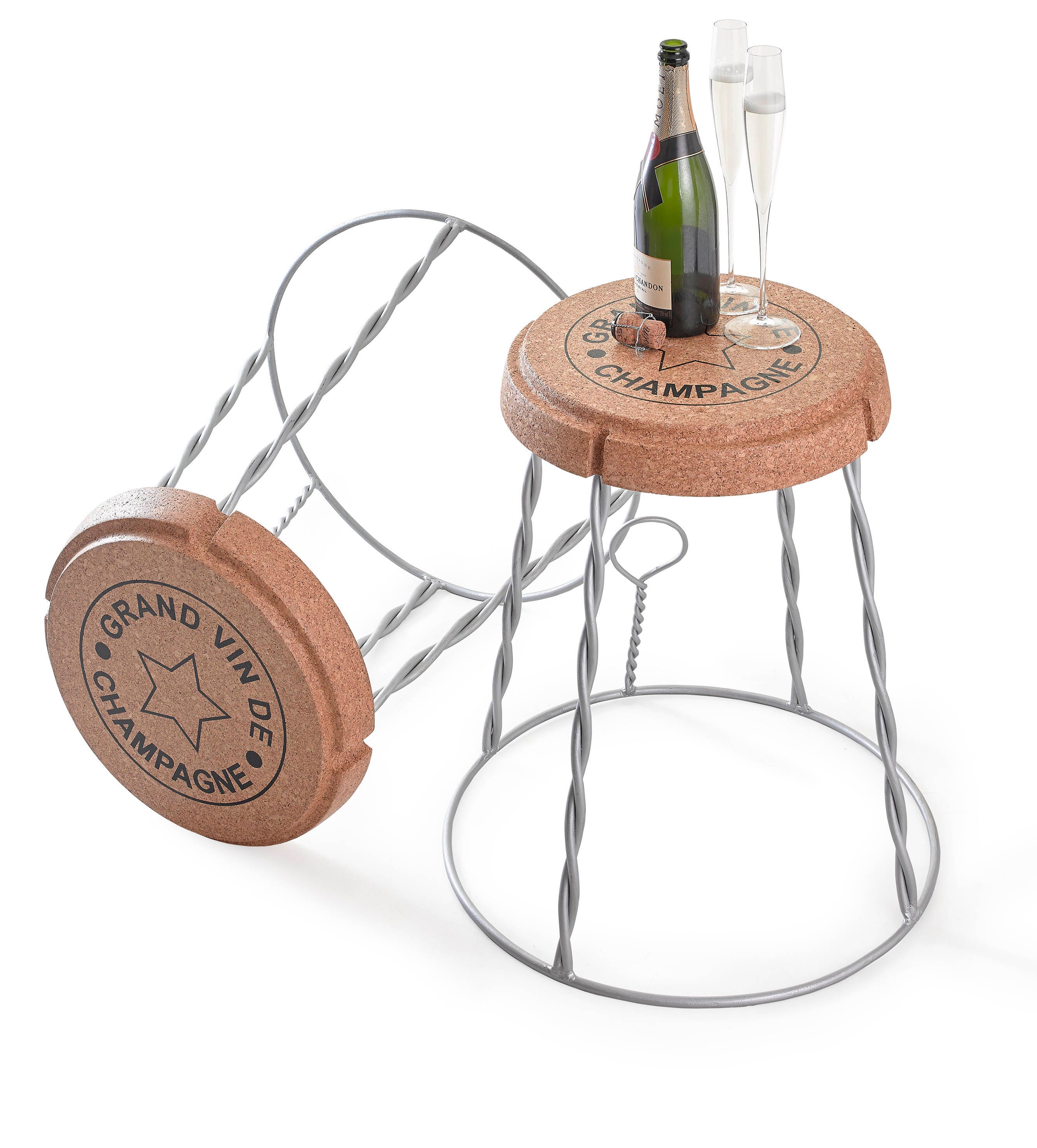Giant Champagne Cork Wire Cage Kruk/Bijzettafel 10% KORTING - Etsy België