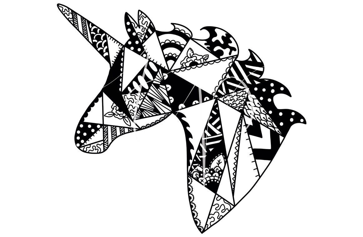 Zentangle Unicorn SVG / Zentangle Unicorn Clipart ...
