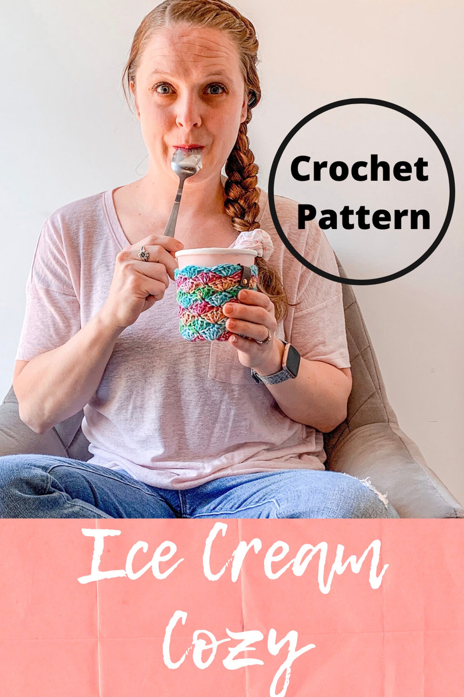 Ice Cream Cozy Pattern / Pint Cozy / Crochet Cozy / Cozies / Etsy