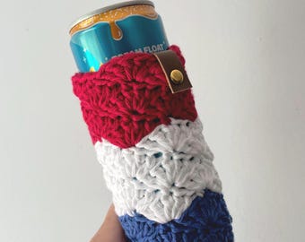 Crochet Can Cozy: Slim Can Seltzer Sleeve - Soft Cotton