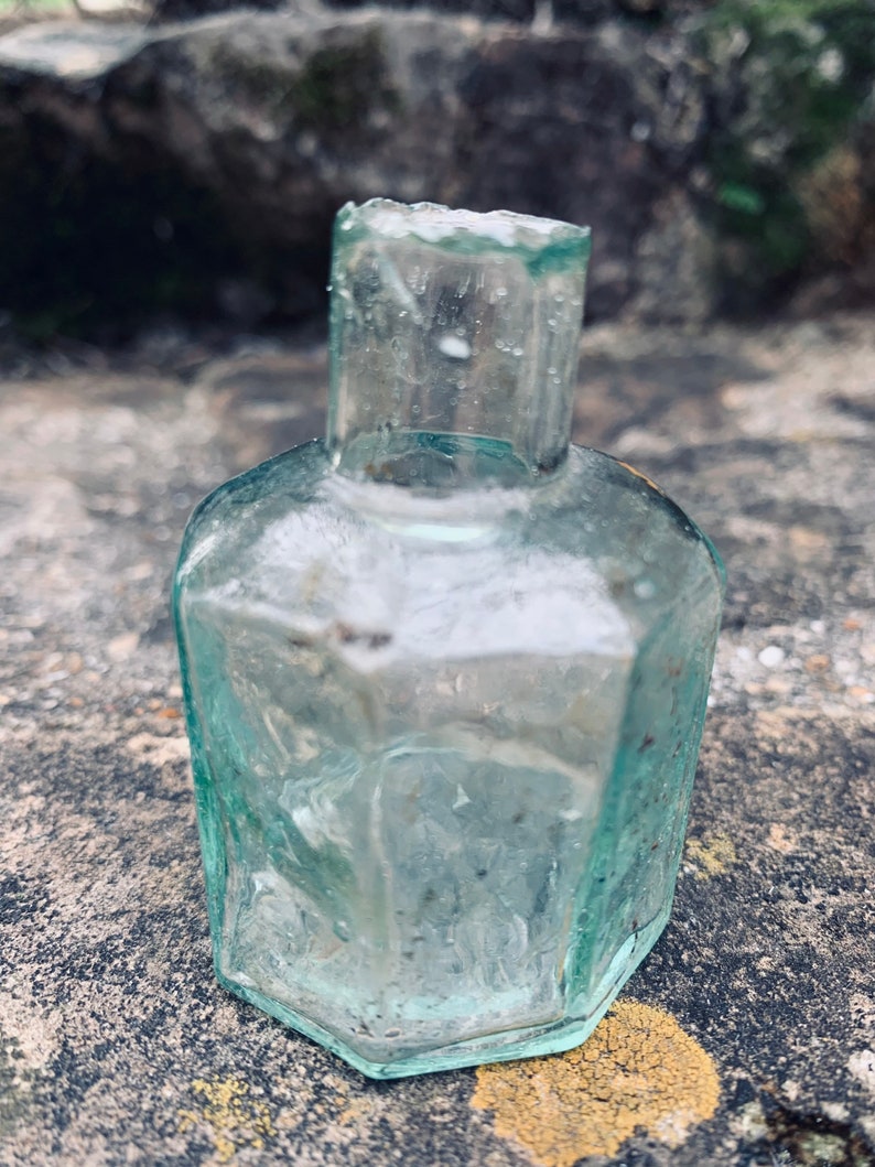 Antique Victorian Glass Ink Well Etsy