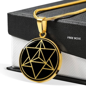 Merkabah Merkaba Necklace Pendant Amulet Talisman Star Tetrahedron Jewelry