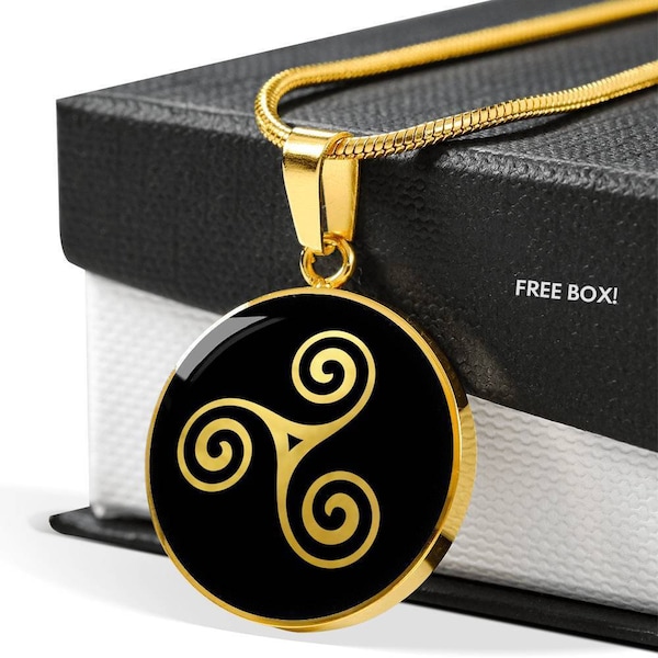 Triskele Celtic Spiral Necklace Triskelion Pendant jewelry