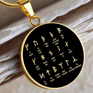 Runen Halskette Anhänger Schmuck Talisman Amulett Gold Silber