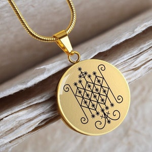 Ogou Badagri Voodoo Veve Necklace Jewelry Pendant Amulet Talisman Charm