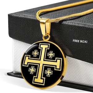 Jerusalem Cross Necklace Pendant Christian jewelry Men Gift