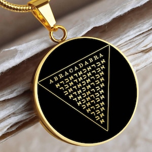 Abracadabra Pendant Abraxas Necklace Gold Silver Amulet Talisman Jewelry