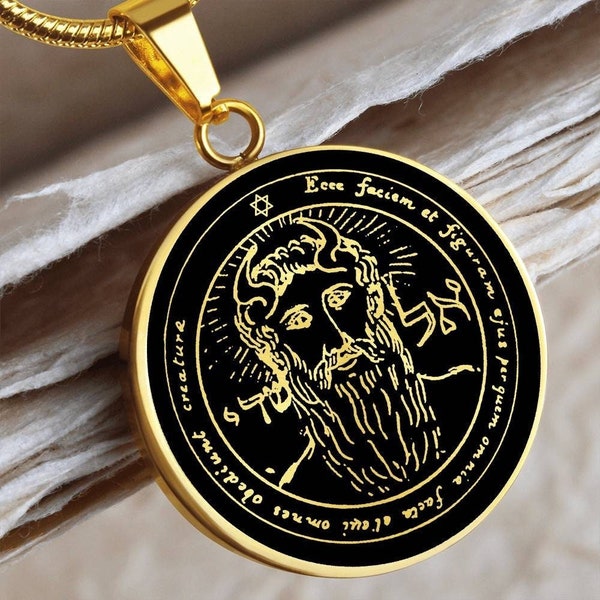 First pentacle of the Sun Solomon Seal Necklace Pendant Gold Talisman Silver Jewelry Amulet