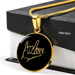 I love you hand sign Necklace Jewelry Pendant Men Personalized