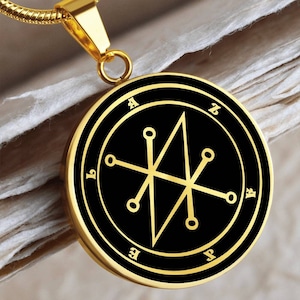 Azazel Sigil Necklace Pendant Demon Jewelry Gold Silver Charm
