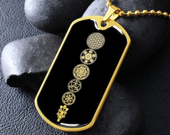 Sacred Geometry Necklace Jewelry Gold Pendant Men Women