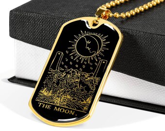 Tarot Necklace The Moon card Pendant Jewelry Accessories Charm