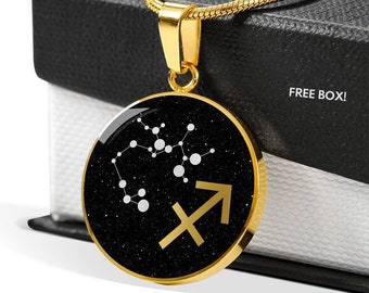 Constellation Sagittarius Zodiac Sign Necklace Pendant Jewelry
