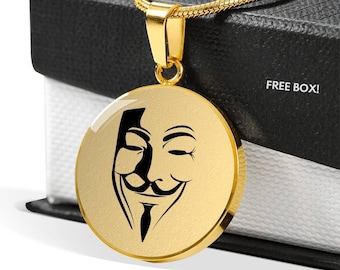 V för Vendetta Halsband Anonym Hänge Smycken Guy Fawkes Mask Berlock Gåva