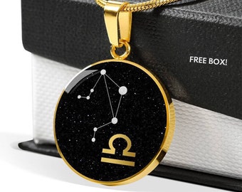 Libra Zodiac Sign Constellation Necklace Pendant Jewelry