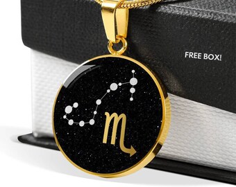 Scorpio Zodiac Sign Constellation Necklace Pendant Jewelry