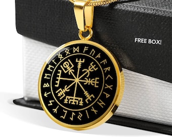Vegvisir Necklace Viking Compass Runes Pendant Amulet jewelry