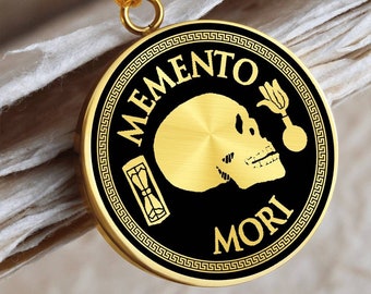 Memento Mori Collana Ciondolo Gioielli Teschio Moneta Oro Argento