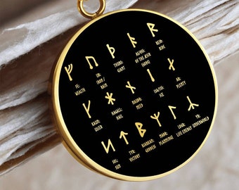 Runen Halskette Anhänger Schmuck Talisman Amulett Gold Silber