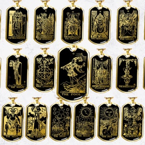 Carte de tarot Collier Bijoux Pendentif Or Argent Charme Amulette