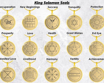 King Solomon Seal Talisman Amulet Necklace Jewelry Pendant Pentacles Coin Medallion