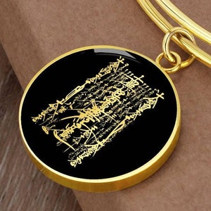 Gohonzon Bracelet Nam Myoho Renge Kyo Jewelry Nichiren Charm Gold Silver Gift Engraved