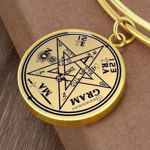 Bracelet sceau tétragramme or argent amulette Talisman bijoux image 1