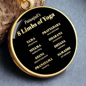 8 Limbs of Yoga Necklace Yama Niyama Yoga Jewelry Gift Gold Silver Charm