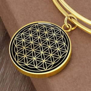 Flower Of Life Bracelet Jewelry Pendant Gold Silver Sacred Geometry Symbol