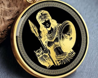 Collier Athéna pendentif déesse grecque bijoux mythologie or argent talisman
