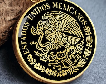 メキシカンイーグルネックレス メキシコ国旗 ジュエリーペンダント コインギフト ゴールド シルバー メンズ レディース