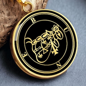 Bune Sigil Necklace Pendant Goetia Jewelry Gold Amulet Coin Silver Talisman Charm