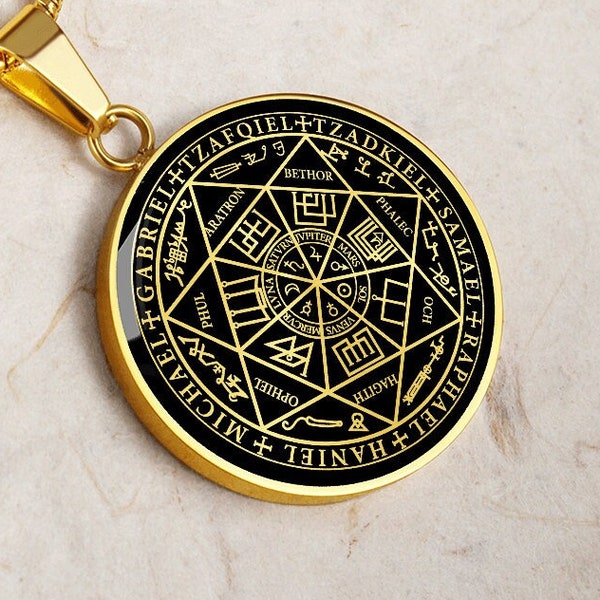 Buy Seven Archangels Seal Amulet Talisman Necklace Pendant Jewelry Online In India - Foto 2