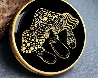 Magic Mushroom Necklace Jewelry Pendant Gold Silver