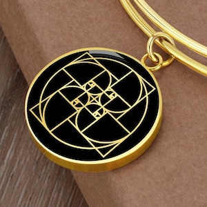 Fibonacci Bracelet Golden Ratio Jewelry Spiral Pendant Sacred Geometry Gift
