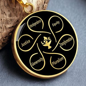 Unitarian Universalist Jewelry UU Chalice Necklace Seven Principles Pendant Gift