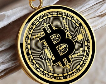 ビットコインネックレス 暗号通貨ペンダント ジュエリー ゴールド シルバー チャームチェーン