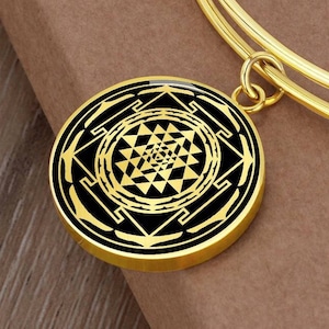 Sri Yantra Bracelet Buddha Pendant Jewelry Gold Silver Charm Gift Personalized