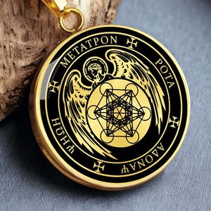 Metatron Cube Necklace Archangel Pendant Jewelry Gold Silver Medal Talismen
