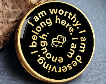 Affirmation Necklace Law of Attraction Jewelry I Am Pendant