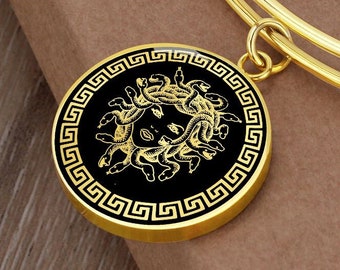 Medusa Bracelet Pendant Jewelry Gold Silver Charm Amulet