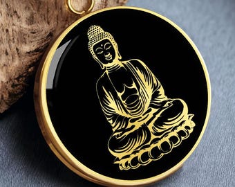 Buddha Necklace Pendant Buddhist Jewelry Gold Silver Amulet