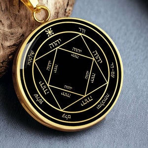 Solomon Seal Necklace Third Pentacle Of The Sun Pendant Gold Talisman Silver Jewelry Amulet