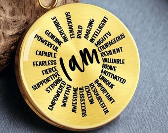 Law of Attraction Jewelry I Am Affirmations Necklace Pendant